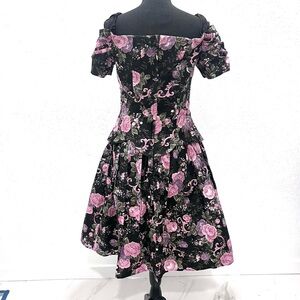 Vintage Scott McClintock Black and Pink Floral Dress 14